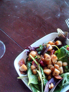 A picture of Bacon Cooked Scallop Salad.