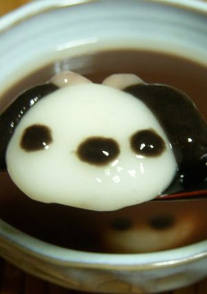 A picture of Chilled Dessert "Doggie Mochi Balls in Anko Soup".