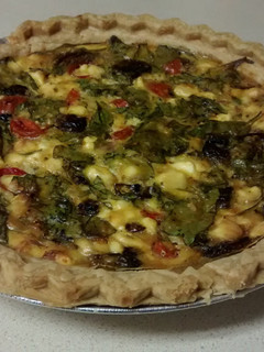 A picture of Spinach, Feta, Tomato Quiche.