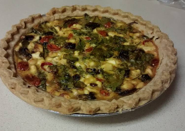 Spinach, Feta, Tomato Quiche