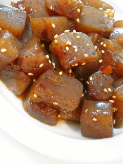 A picture of Simple Tasty and Spicy Konnyaku for Bento.