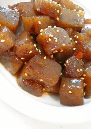 A picture of Simple Tasty and Spicy Konnyaku for Bento.