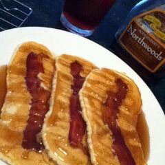 A picture of Bacon pancakes.
