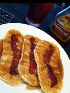 A picture of Bacon pancakes.