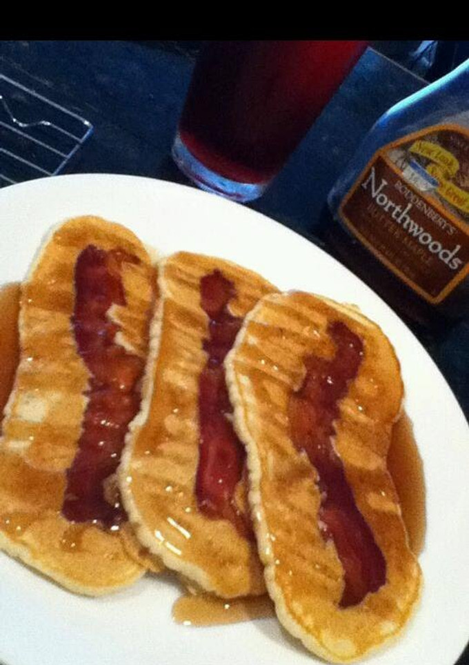 A picture of Bacon pancakes.