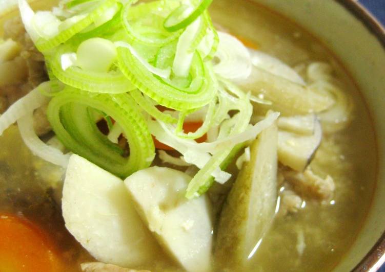 Pork Soup with Ginger and Lots of Root Vegetables