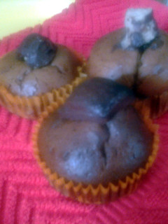 A picture of Home made chocolate cupcakes.