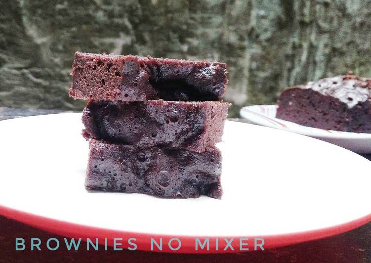 Brownies kopi no mixer no oven