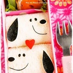 A picture of Snoopy Sandwiches for Bento.