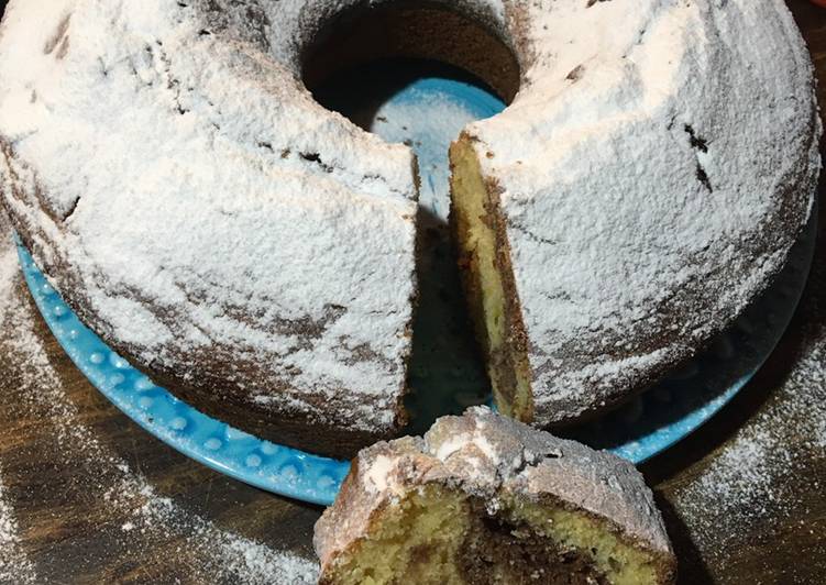 Bizcochuelo de naranja marmolado