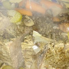 A picture of Crock pot beef butt roast.