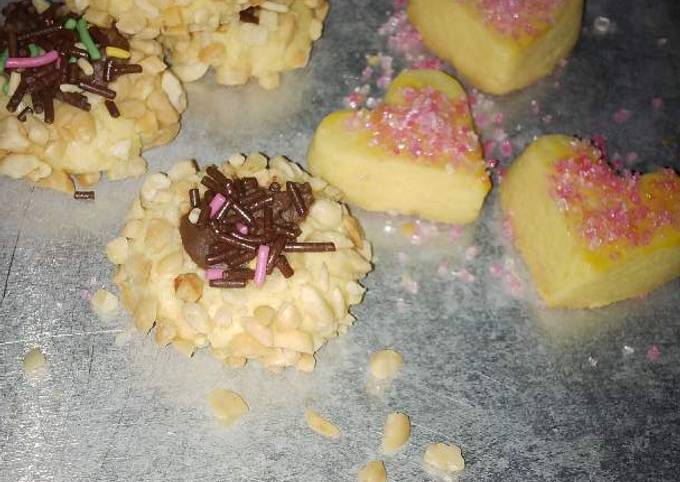 Peanut and Pink Sugar Cookies