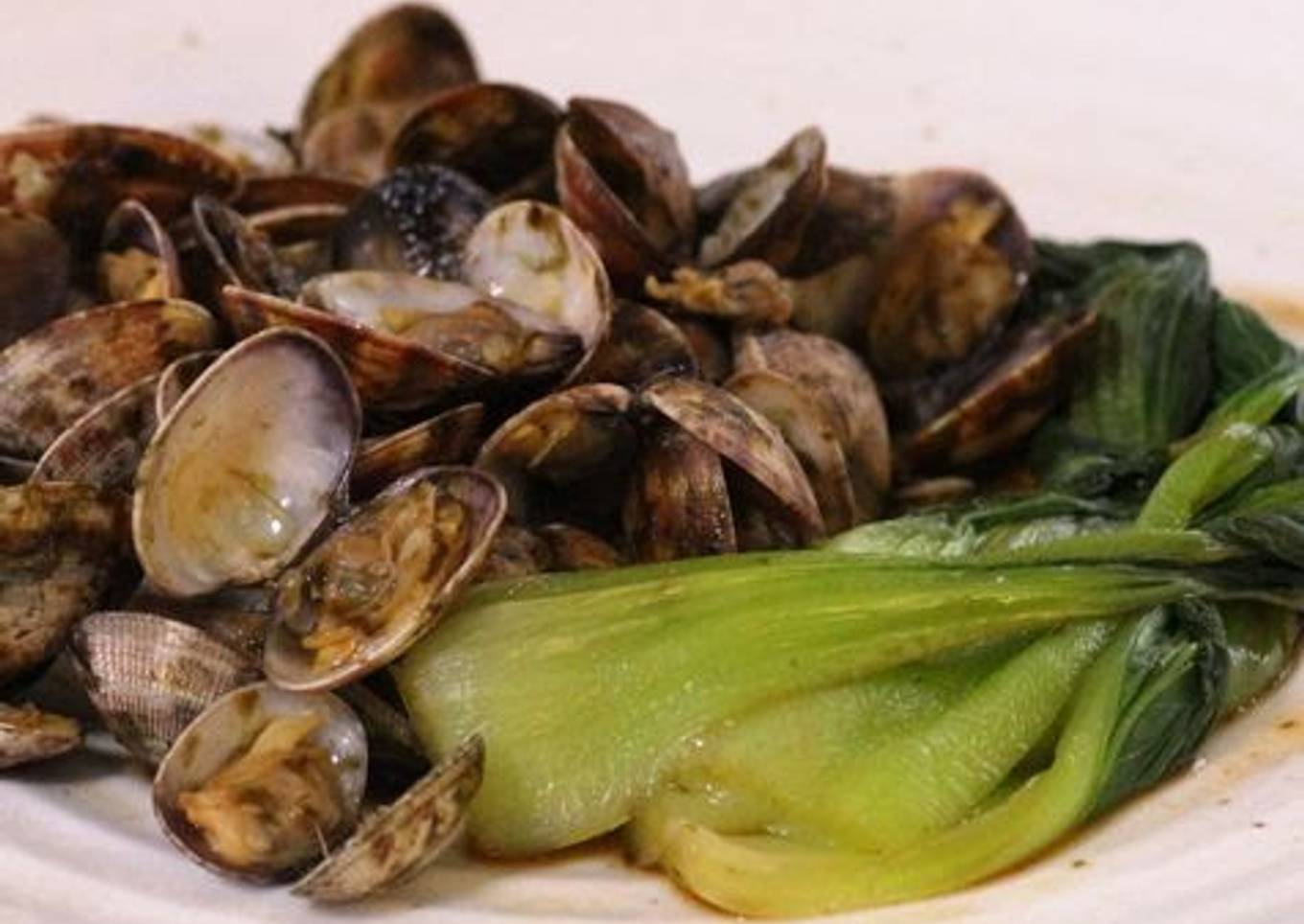 Sake Steamed Manila Clams and Bok Choy - Nori Flavored -
