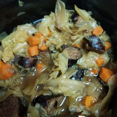 A picture of Slow Cooker Bratwurst and Cabbage.