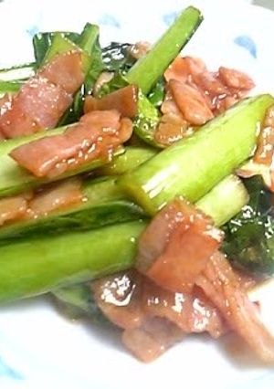 A picture of For Bento Fried Komatsuna.
