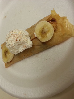 A picture of Whole Weat Crepe with Nutella & Banana Filling.