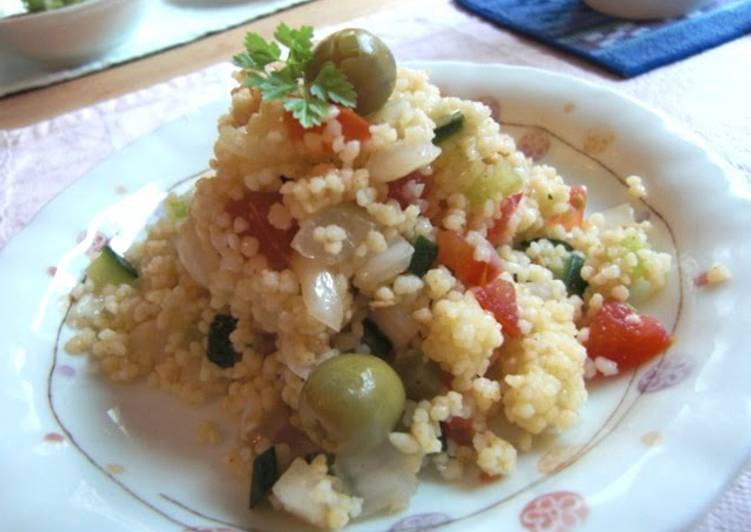 Easy Way to Make Tasty Moroccan Couscous Salad with Olives