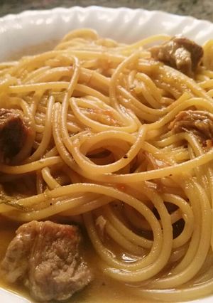 Foto principal de Spaguettis caldosos con carne magra (de mi abuela)