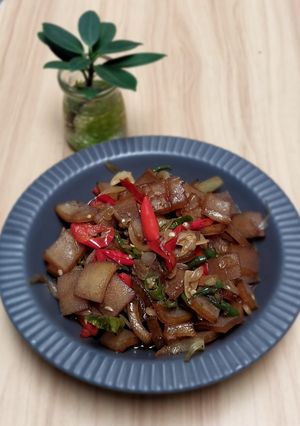 Foto resep Kulit Sapi Pedas Saus Teriyaki
