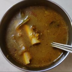 A picture of Mutton bone soup/mutton bone Rasam.