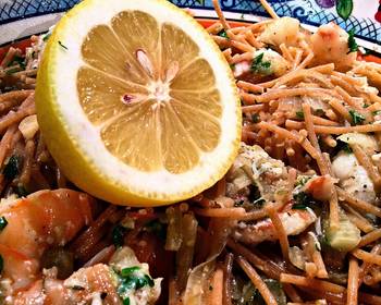 Latest Recipe Lemon Shrimp with Roasted Garlic and Fennel Pasta Most Delicious