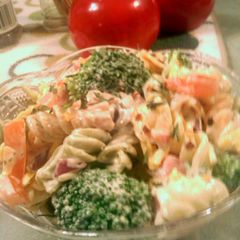 A picture of spicy ham n broccli pasta.