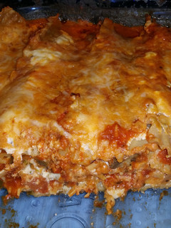 A picture of Zesty meatless lasagna.