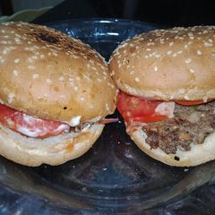 A picture of Chapali kabab burger.
