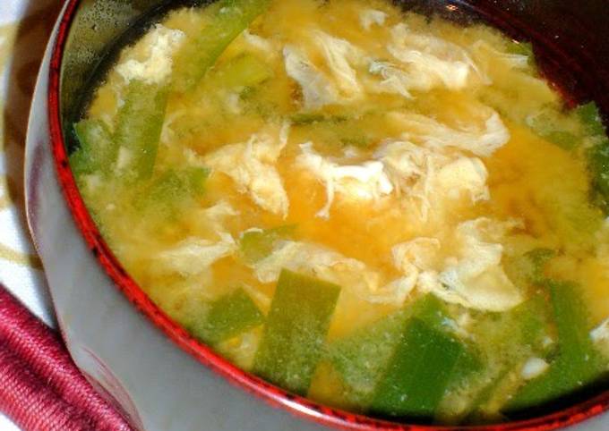 Simple Way to Prepare Favorite Chinese Chive Egg Drop Miso Soup