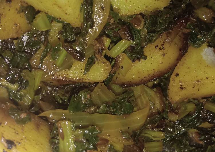 Recipe of Super Quick Homemade Radish Leaves and potatoes