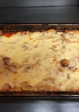 A picture of Sausage pasta bake.