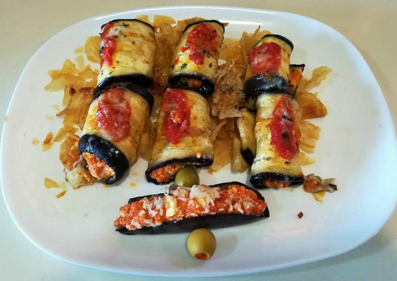 Canelones de berenjena