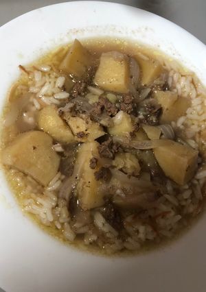 صورة لوصفة يخنة بطاطا ورز