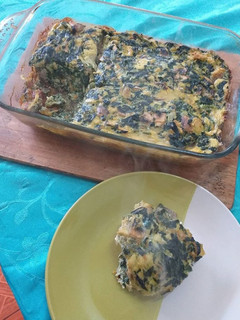 Una foto de Budín de espinacas y champiñones