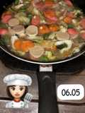 Capcay sayur bakso sosis