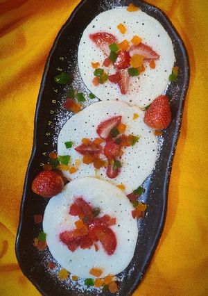 A picture of Tutti Fruity Strawberry Pancakes.