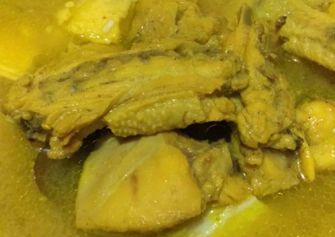 Soto ayam dengan bahan seadanya