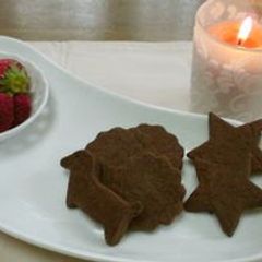 A picture of Cut-Out Cocoa Cookies with Rice Flour.