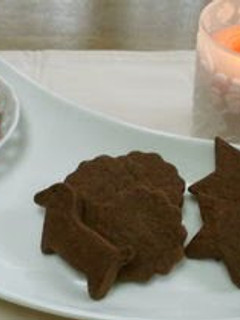 A picture of Cut-Out Cocoa Cookies with Rice Flour.