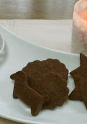A picture of Cut-Out Cocoa Cookies with Rice Flour.