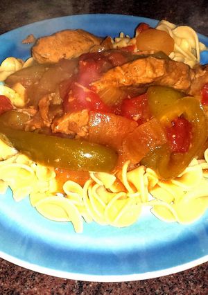 A picture of Slow-Cooked Pepper Steak.