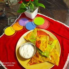 A picture of Colorful laccha parantha.