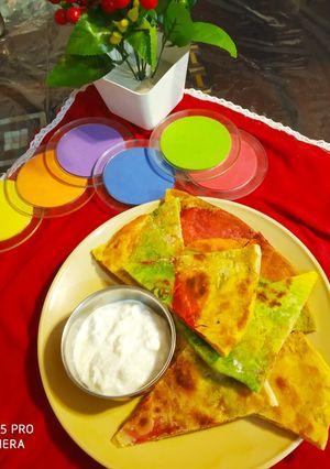 A picture of Colorful laccha parantha.
