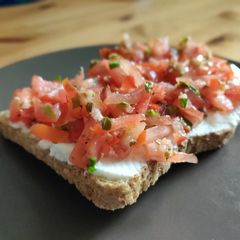 A picture of Stay home breakfast (bruschetta with ricotta).