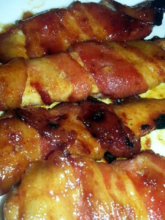 A picture of Bacon Wrapped Chicken Tenders.