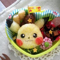 A picture of Easy! Cute Pikachu Bento.