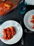 Chicken Tenderloins with White Pepper in Choricero Pepper Sauce