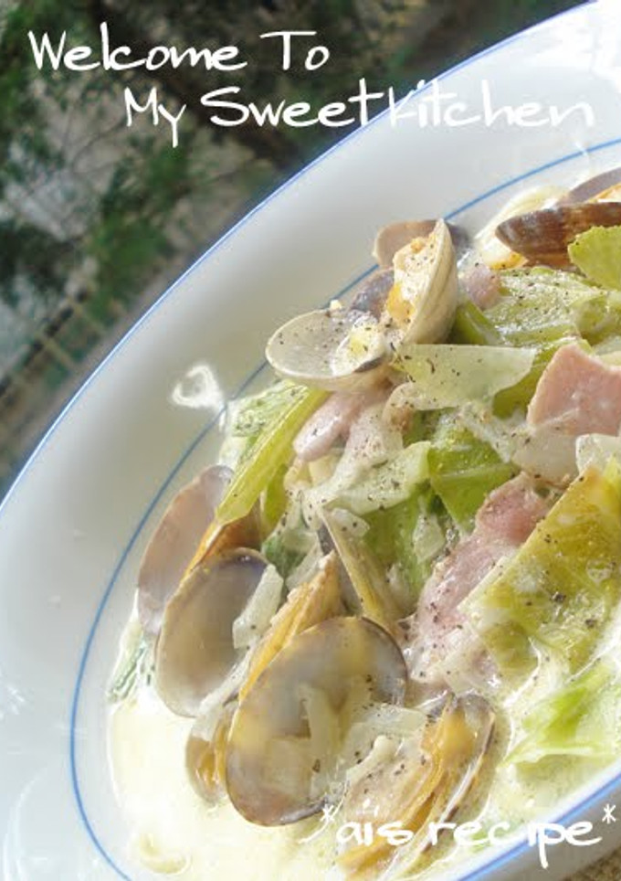 A picture of Chowder-Like Pasta with Spring Cabbage and Clams.