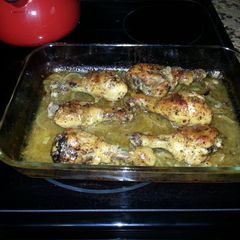A picture of Italian herbs baked chicken.