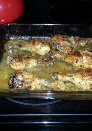 A picture of Italian herbs baked chicken.